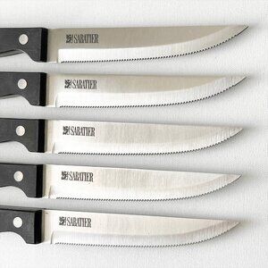 Sabatier Set of 5 Steak Knives 4.5" Stainless Steel Serrated Blade